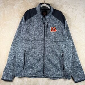 Cincinnati Bengals NFL Fleece Full Zip‎ Up Jacket Men's XXL Black Orange NFL